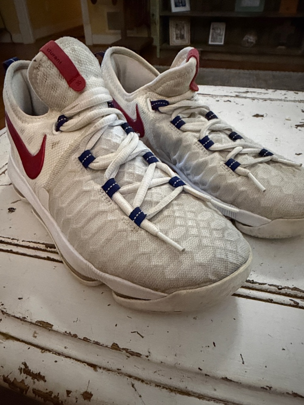 Nike Zoom KD9 (GS) 855908-160 White Red Blue 
Youth Size 6